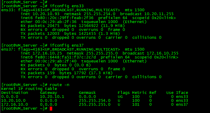 CentOS7系统双网卡环境下添加静态路由的几种方法