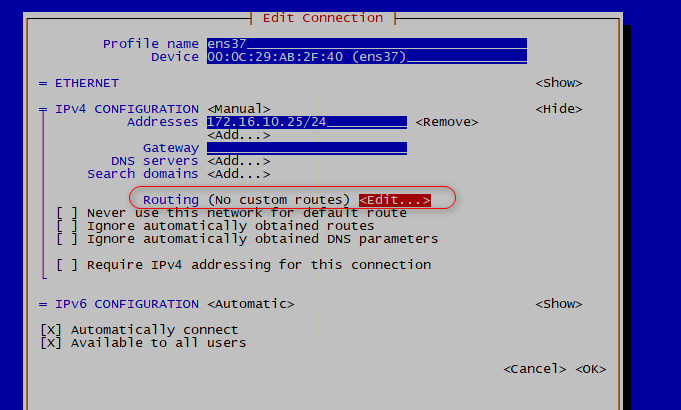 CentOS7系统双网卡环境下添加静态路由的几种方法