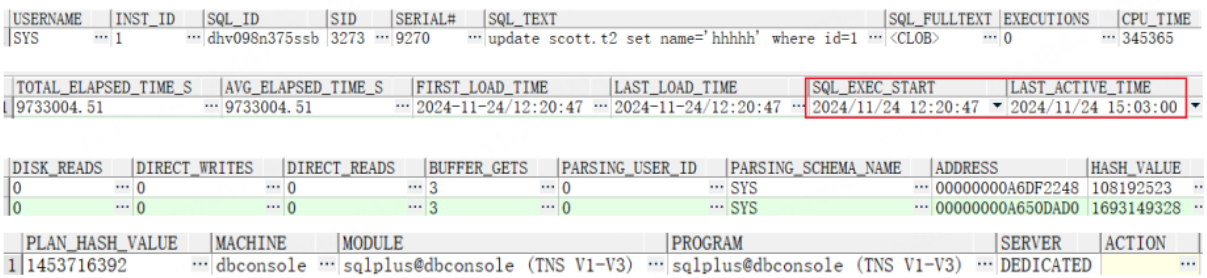 oracle 12c查看执行过的sql及当前正在执行的sql