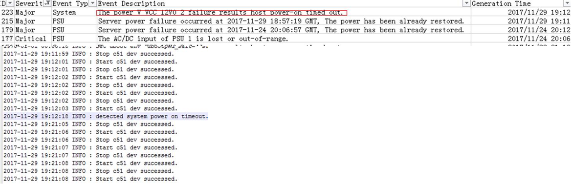 华为V5服务器无法正常启动，报VCC上电超时告警